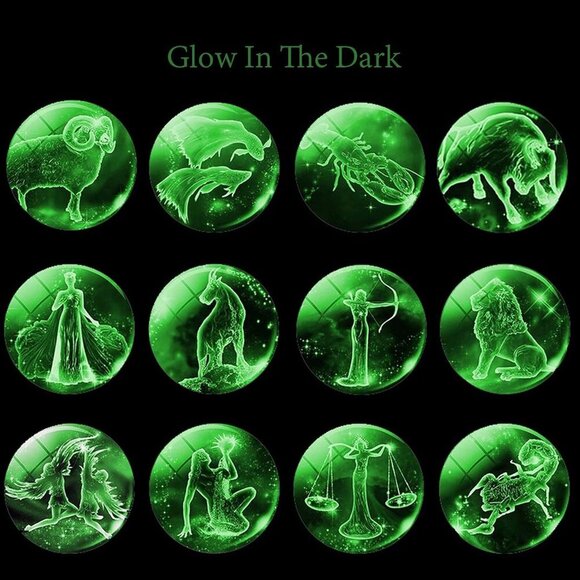 Zodiac Constellations Charm Luminous Crystal Ball Keychain Womens Gifts - Picture 4 of 6